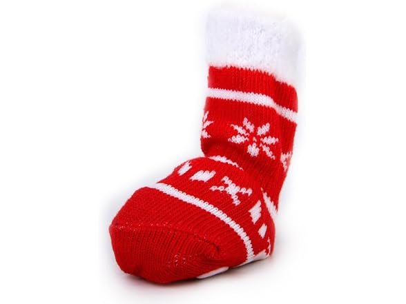 TEHAUX Christmas Dog Socks Non-Slip Warm Cot