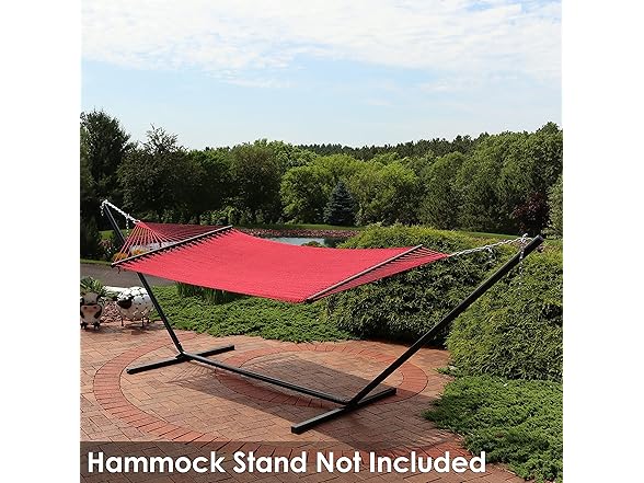 Sunnydaze Soft-Spun Polyester Rope Double Hammock- Red