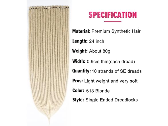 Kyriena Thin 0.6cm Blonde Dreadlocks