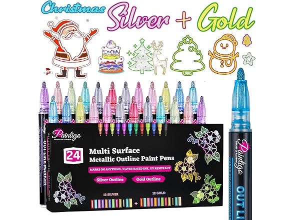 PAINTIGO 24 Double Line Outline Markers