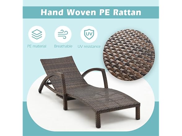 zzwhom Chaise Lounge Chairs Outdoor Set of 2