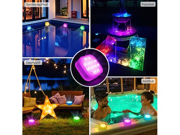 Purheme Pool Lights for Above Ground Pools, 4 Pack