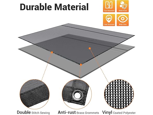 Yescom RV AWNING SCREEN Black