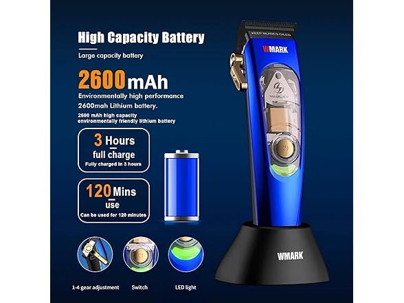 Professional Hair Clippers for Men, Blue