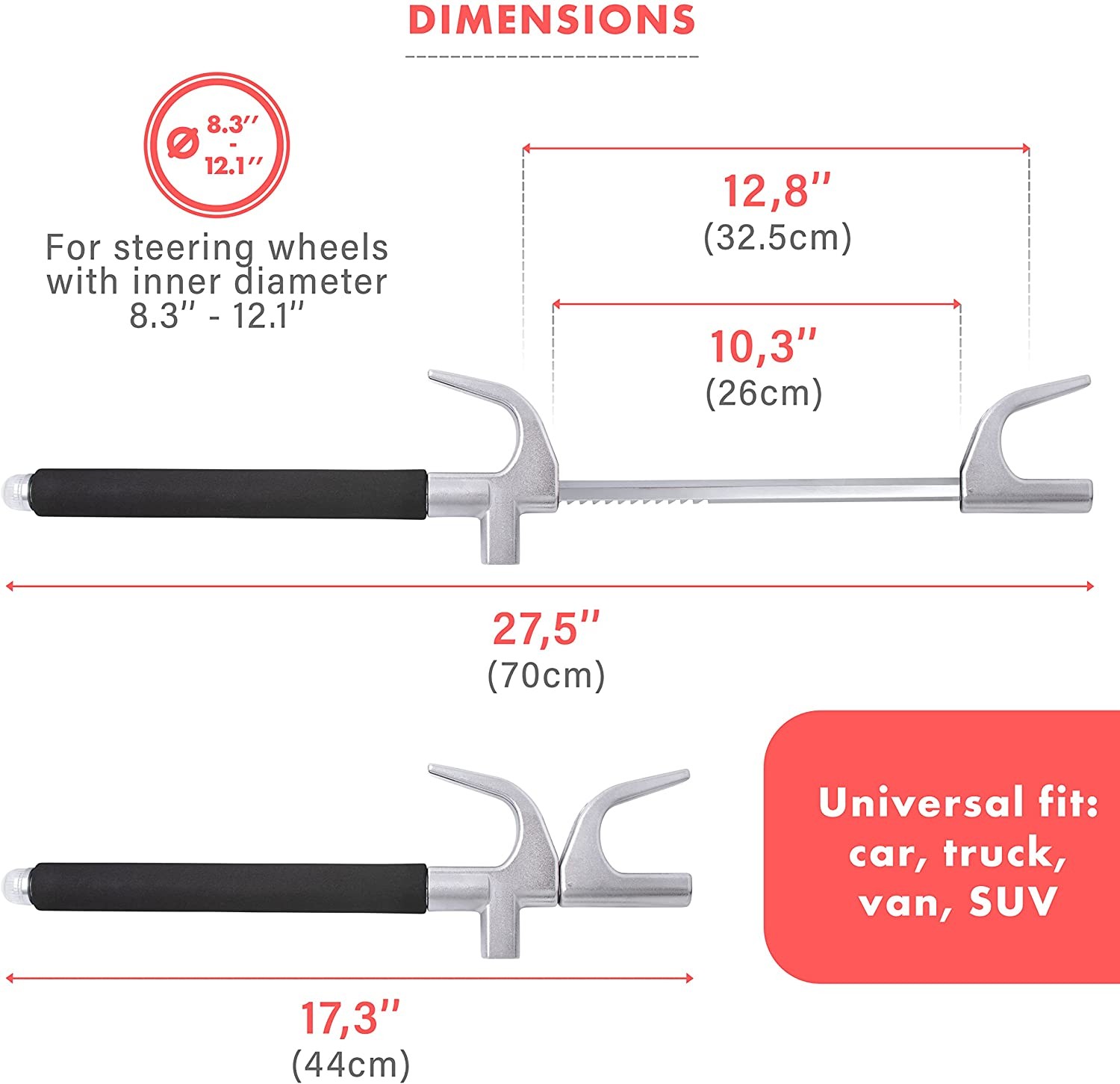 Zone Tech Wl0005 Car Steering Wheel Lock - Gallery 16