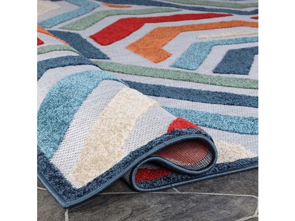 Superior Modern Geometric Coastal Indoor Outdoor Rug
