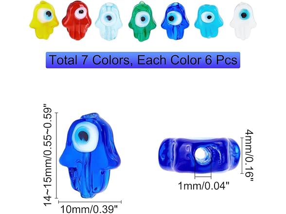 NBEADS About 113 Pcs Flower Shaped Evil Eye Beads