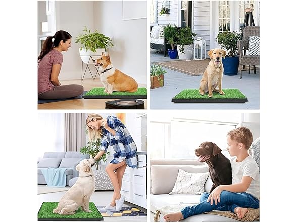 FluffyDream Dog Grass Pad with Tray, 20"x25"