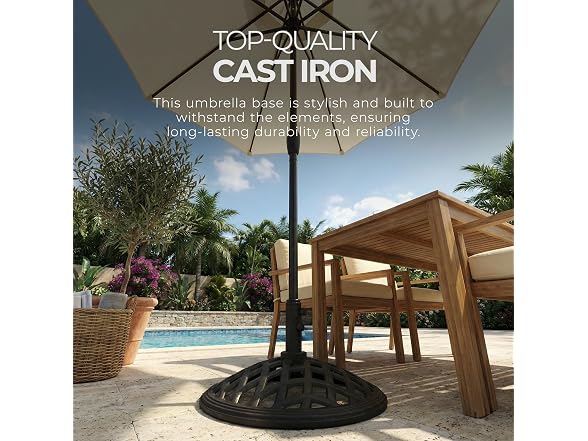 Four Seasons Courtyard Umbrella Base, Dark Gray, 19 Inch