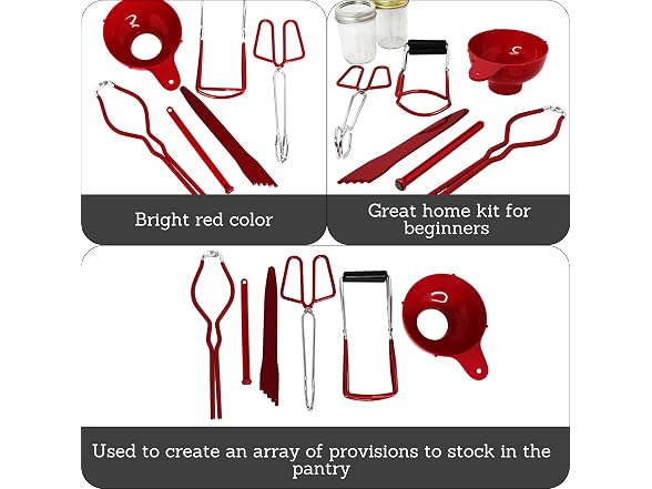 MIRRO 6 Piece Canning Tool Set, Red