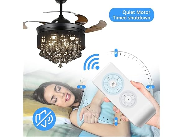 JSDTAN 42'' Modern Crystal Ceiling Fan