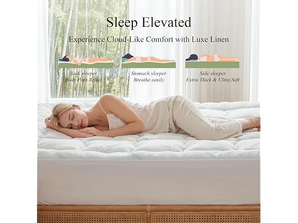 Luxe Linen Bamboo Pillow Top Topper