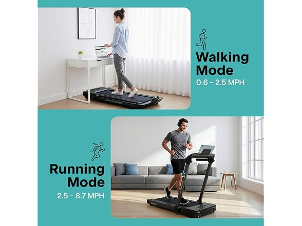 SereneLife 2-in-1 Foldable Treadmill & Under-Desk Walking Pad