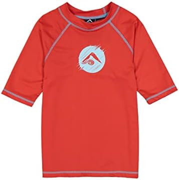 Kanu Surf Boys' Paradise UPF 50 Sun Protective Rashguard Swim Shirt, Dolphin Red, 2T