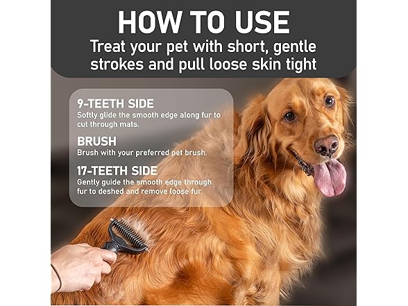 Double Sided Pet Grooming Brush 2-Pack