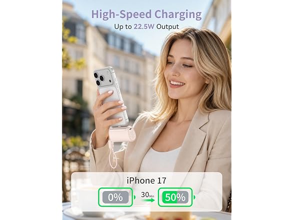 RORRY 3-in-1 Mini Power Bank 10000mAh USB-C