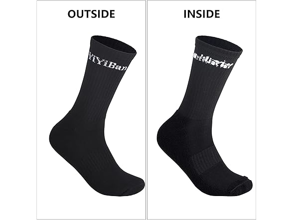 YiYiBan Mens Cotton Socks 3 Pairs 6-11