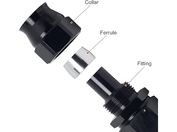 VehiMata 3AN PTFE Hose End Fitting 2pc