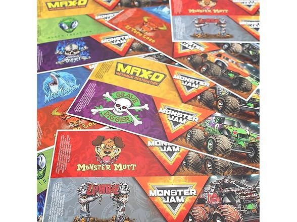 Monster Jam Water Bottle Labels 16ct