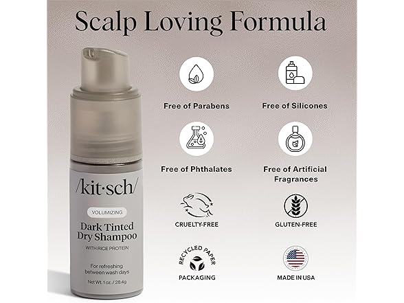 Kitsch Rice Protein Dry Shampoo Dark 1oz