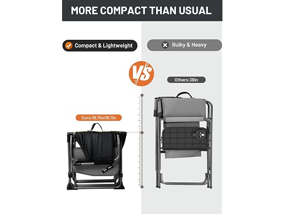 TIMBER RIDGE Black Heavy Duty Camping Chair