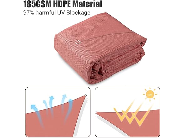 Yescom SHADE SAIL 16Ft SQUARE-Red