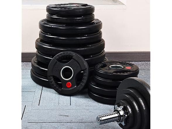 Signature Fitness Olympic Weight Plate, 35LB Pair