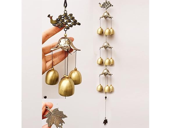 WUSFAR Peacock Wind Chimes 3 Layers