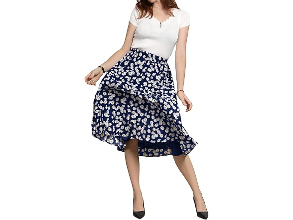 Chartou Women (XS) Chic Elastic High Waisted Skirt