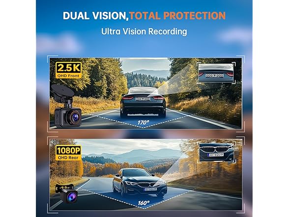 E-YEEGER 2.5K Dual Dash Camera | S60