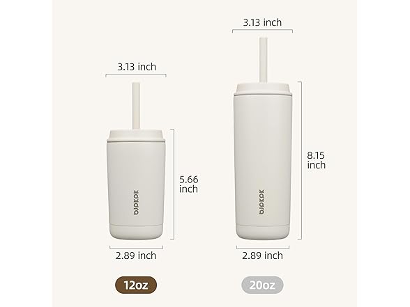 BJPKPK Insulated Tumbler with Lid and Straw,12 oz White