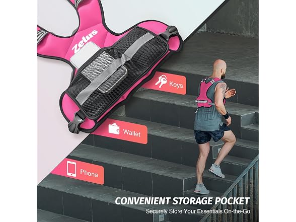 ZELUS Pink Adjustable Weighted Vest 4-10lbs