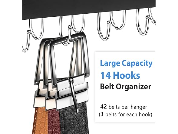 Harhana Belt Hanger for Closet 14 Hooks