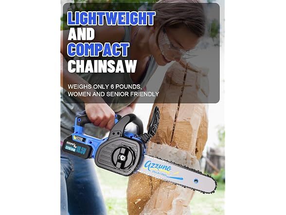 AZZUNO 12" Cordless Electric Chainsaw
