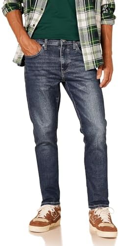 Amazon Essentials Men's Slim-Fit Jeans, Dark Wash, 34W x 31L