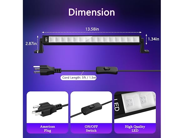 lamvip 38W UV Blacklight Bar 2-Pack