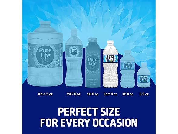 Pure Life Purified Water Bottles, 12 Pack
