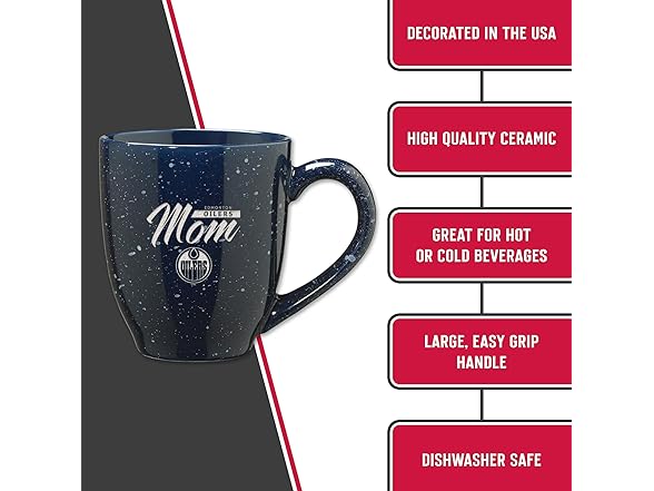 NHL Hockey Mom 16 oz Coffee Mug- Oilers