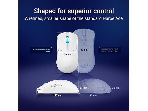 ASUS ROG Harpe Ace Mini Wireless Mouse, 49g, White