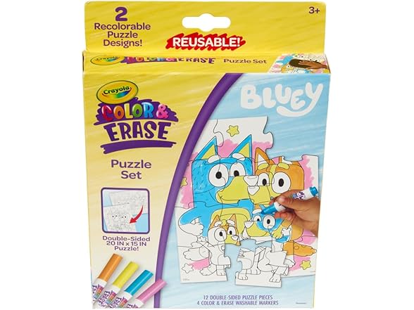 Crayola Color & Erase Bluey Puzzle Set