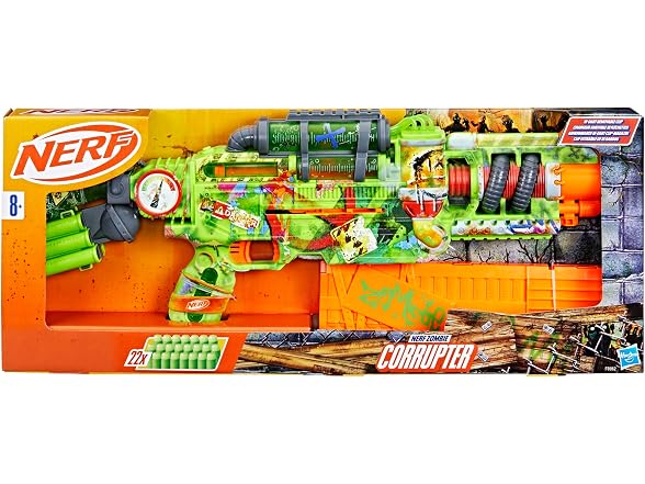 Nerf Zombie Corrupter Dart Blaster, 22  Darts