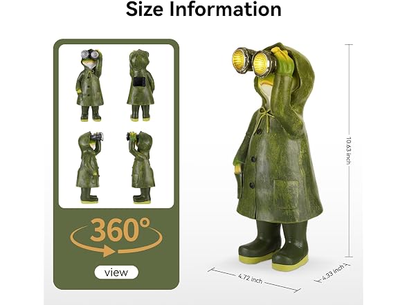 Paxato Solar Garden Statues Decor Frog