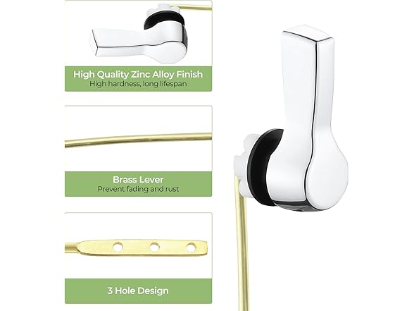 Universal Metal Toilet Handle Chrome