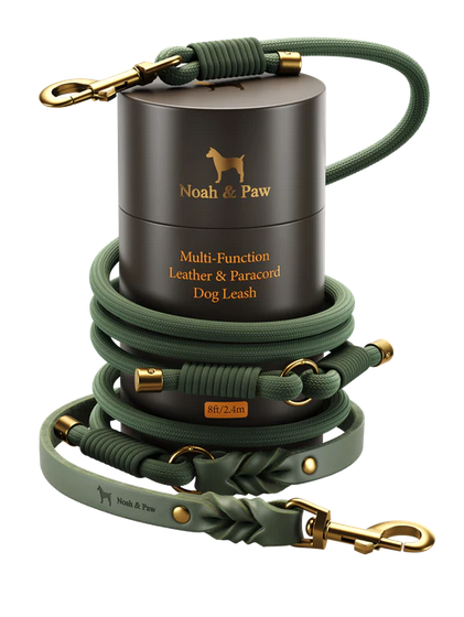NOAH & PAW Leather Paracord Dog Leash - Gallery 12