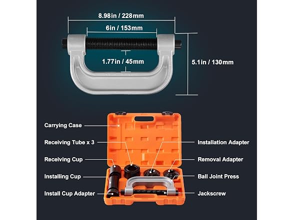 Ball Joint Press Kit, 10 pcsTool Kit, C-press