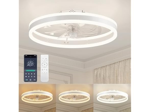 ULG Low Profile Ceiling Fan w/ Light & Remote, 19.7"