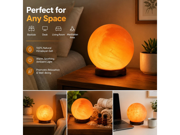Himalayan Salt Lamp - Moon Globe