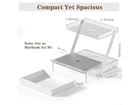 Pomohome 3-Tier Bathroom Countertop Makeup Organizer
