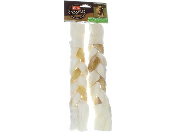 Hartz 10" Pig Skin & Rawhide Chews 4Pk