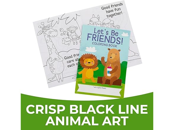 Fun Express 5" x 7" Animal Let's Be Friends Coloring Books